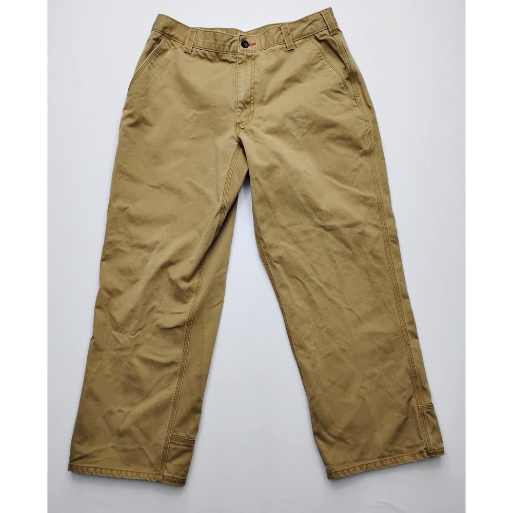 ORVIS Trout Bum Chino Pants Mens 32x27 Heavy Duty Cotton Tan Fly Fishing